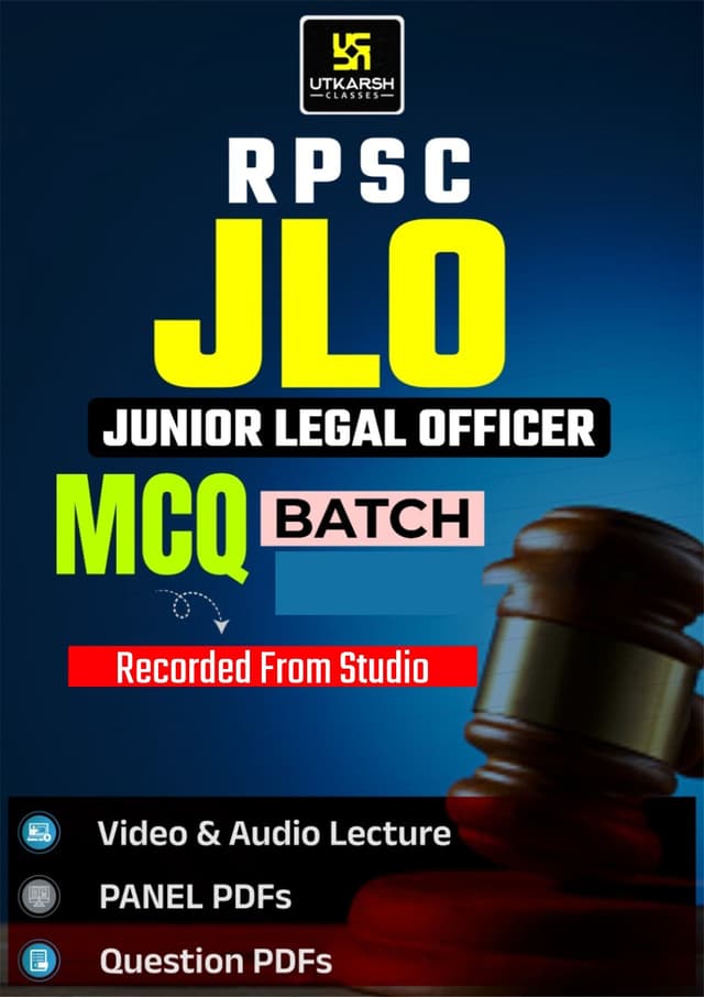 RPSC Junior Legal Officer (JLO) MCQ Batch
