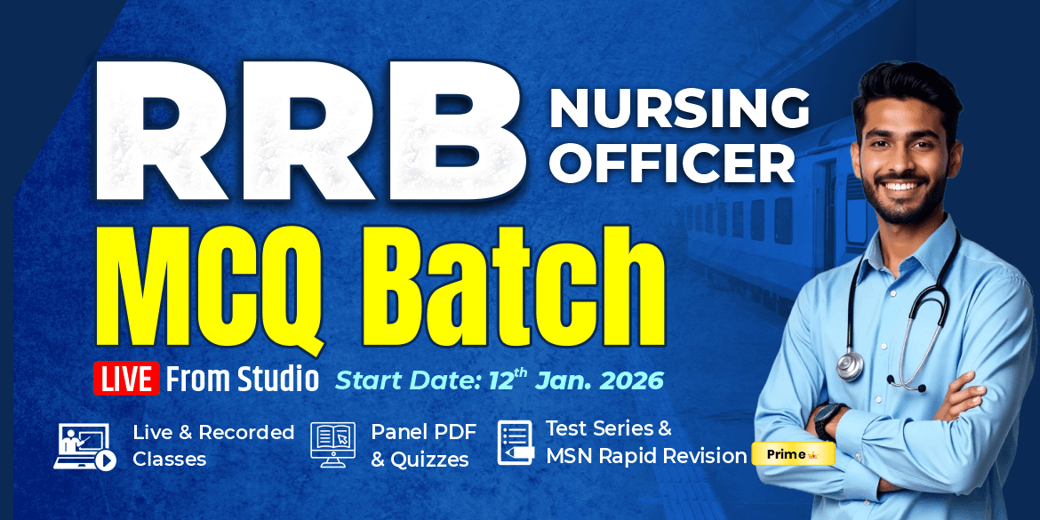 RRB Nursing Officer MCQs Batch (From Studio)