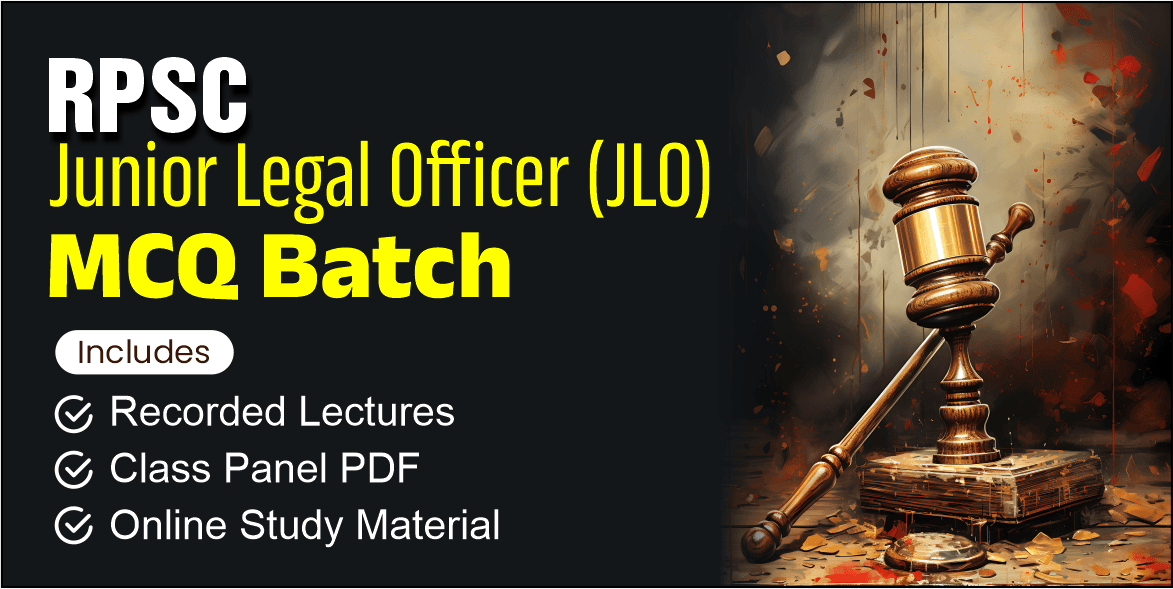 RPSC Junior Legal Officer (JLO) MCQ Batch