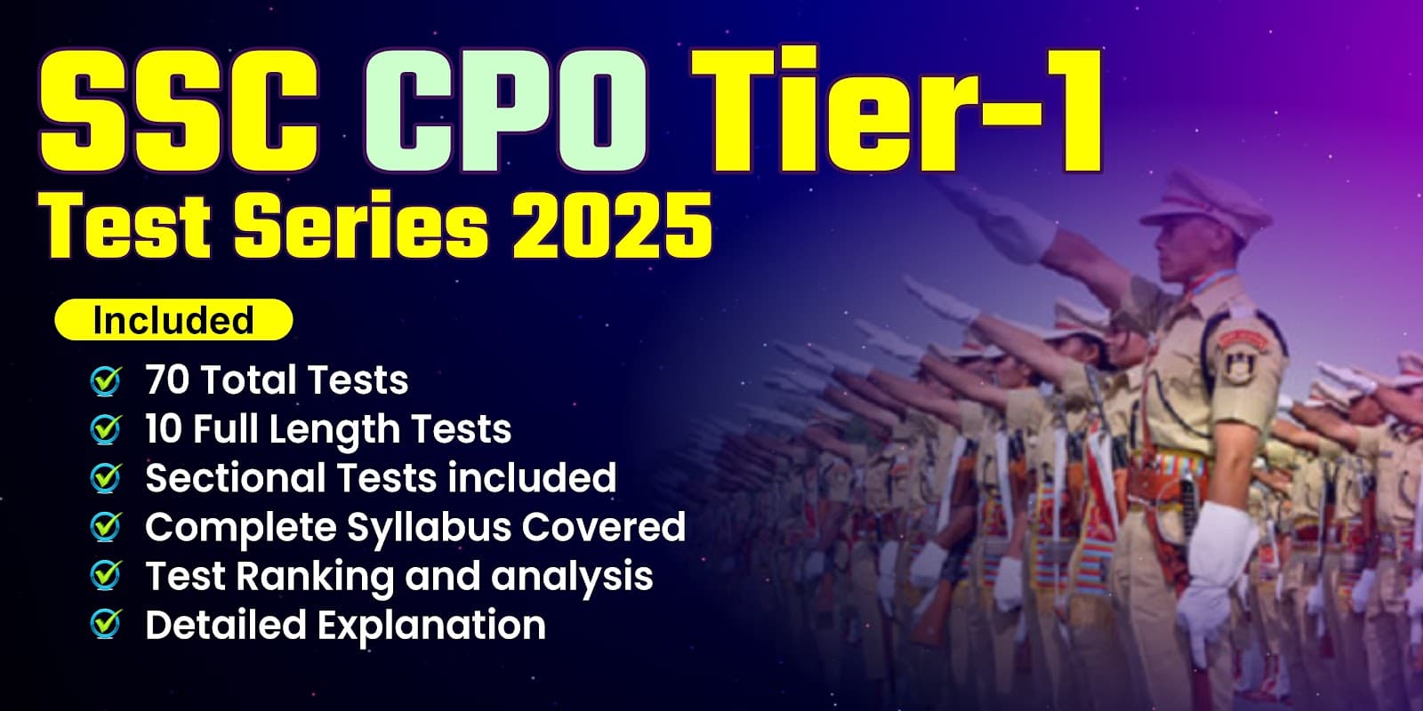SSC CPO Tier-1 Test Series 2025