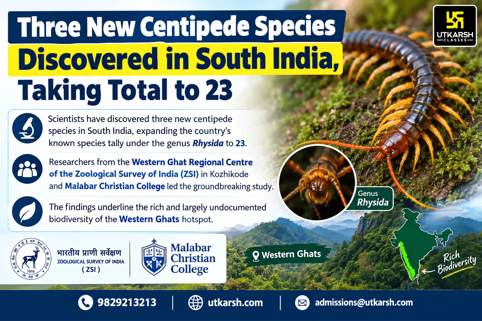 3 New Centipede Species Discovered in S. India, Taking Total to 23