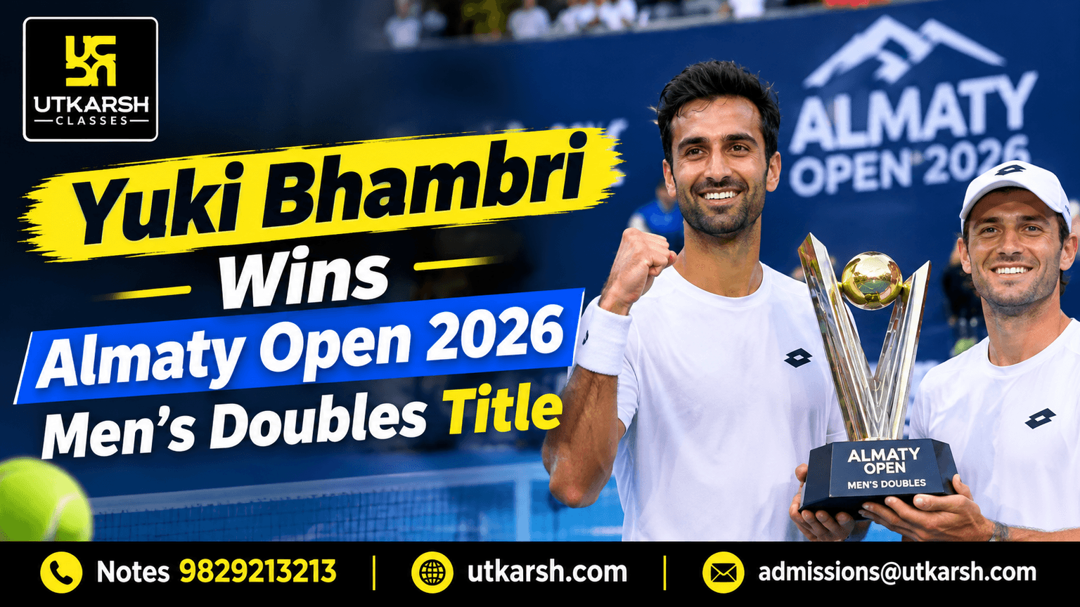 Yuki Bhambri Wins Almaty Open 2026 Men's Doubles Title