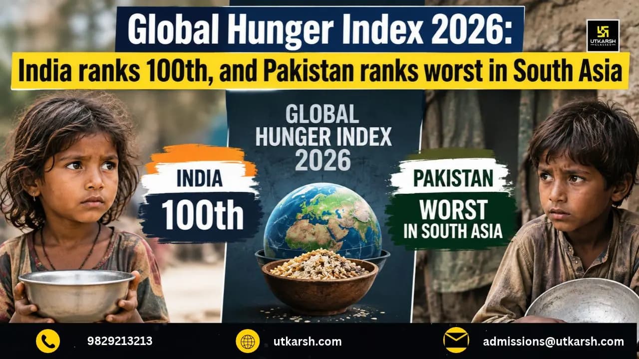 Global Hunger Index 2026: India ranks 100th, and Pakistan ranks worst in South Asia