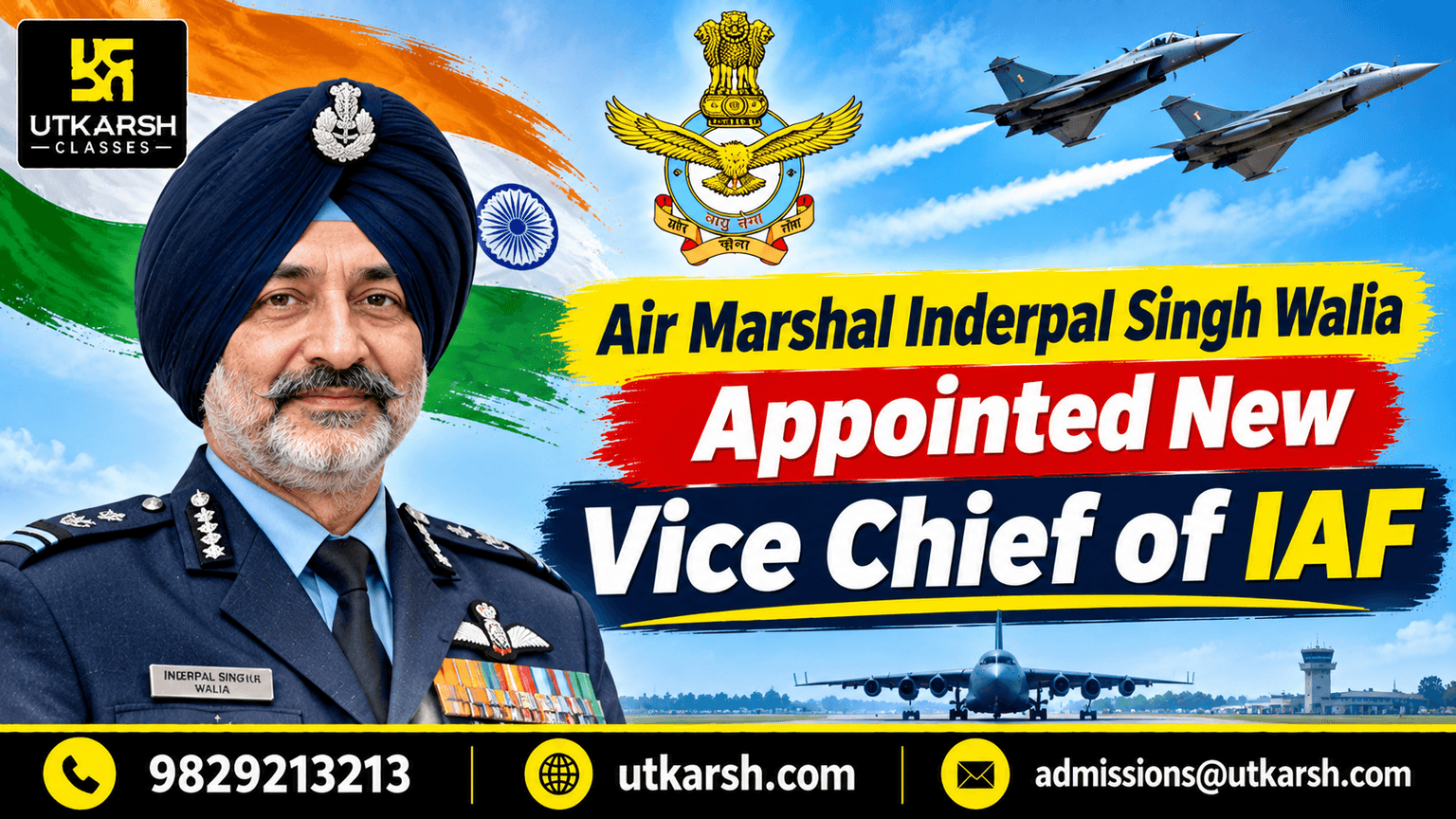 Air Marshal Inderpal Singh Walia Appointed New Vice Chief of IAF