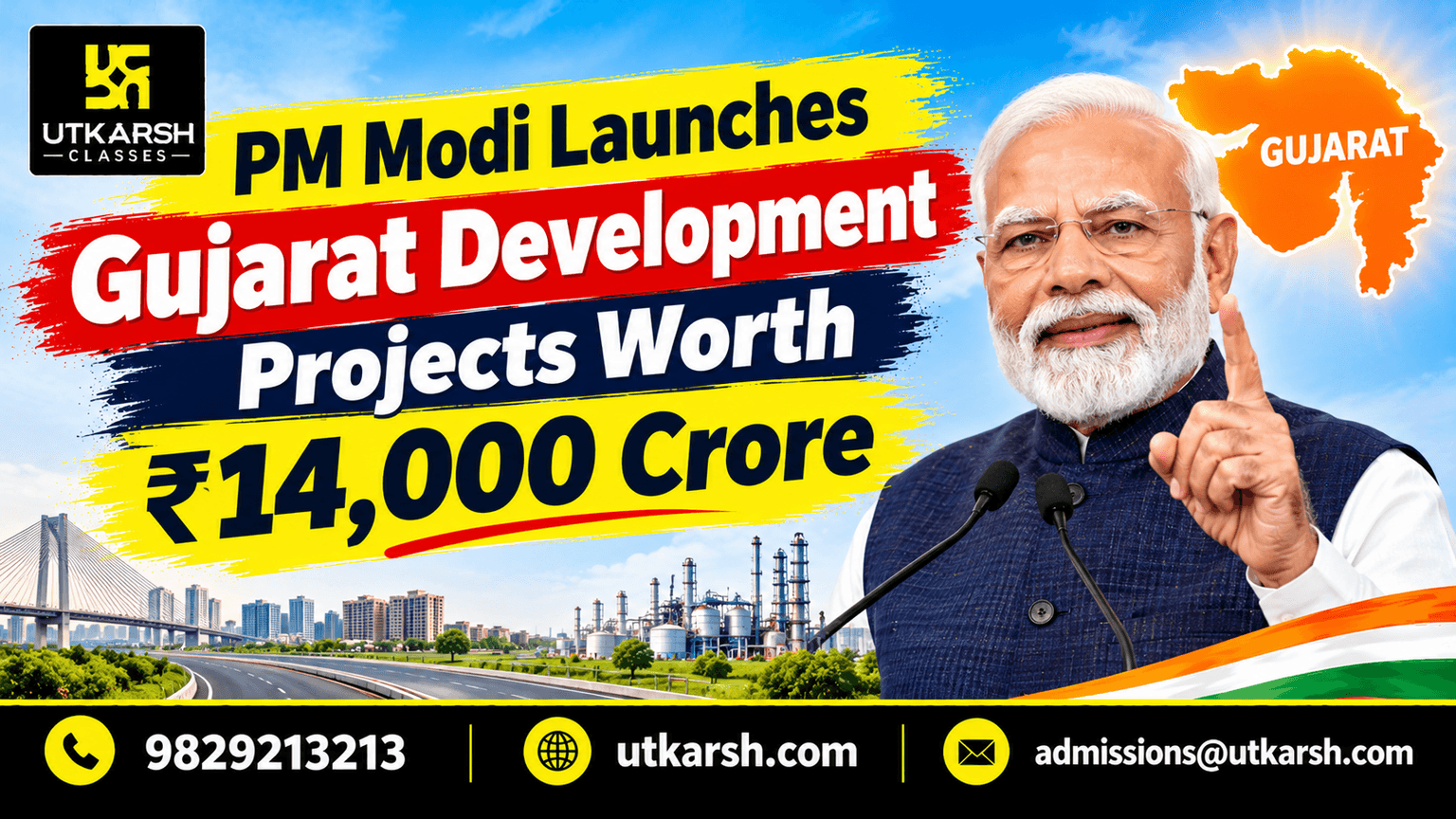 PM Modi Launches Gujarat Development Projects Worth ₹14,000 Crore