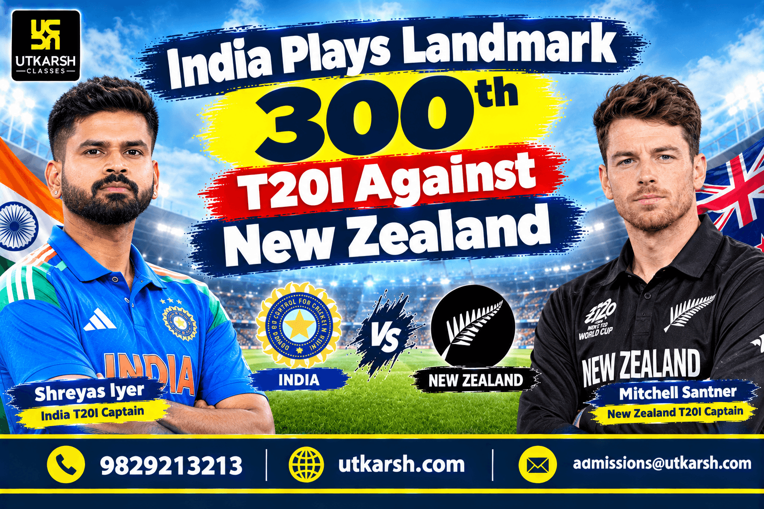 India Plays Landmark 300th T20I Against New Zealand