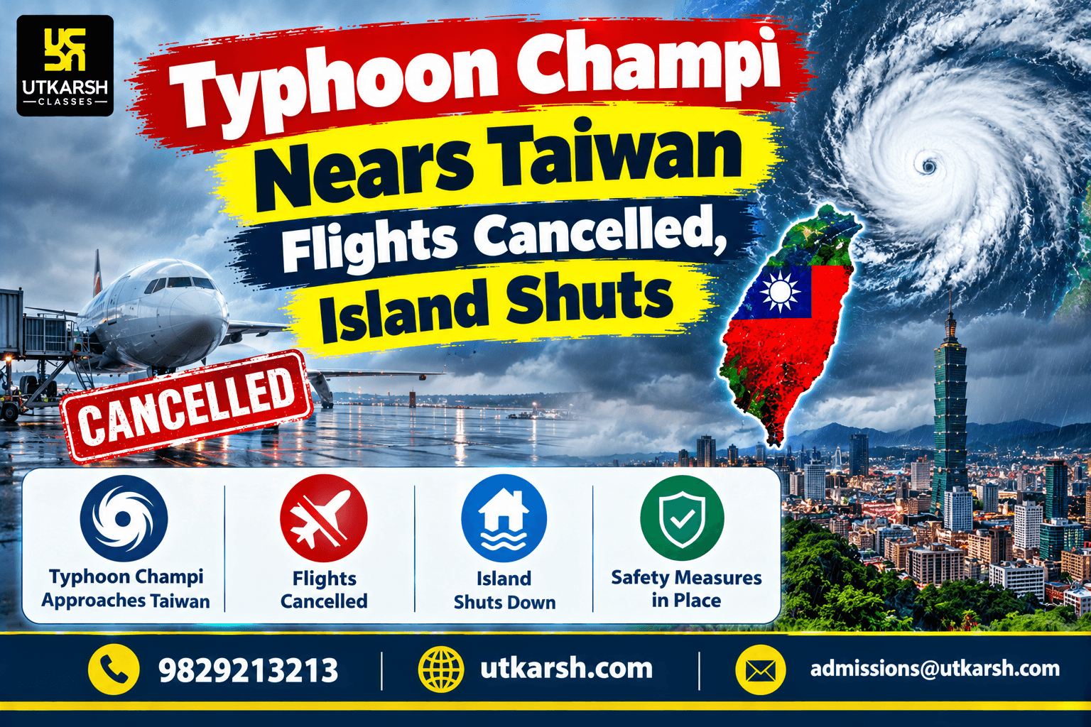 Typhoon Champi Nears Taiwan: Flights Cancelled, Island Shuts
