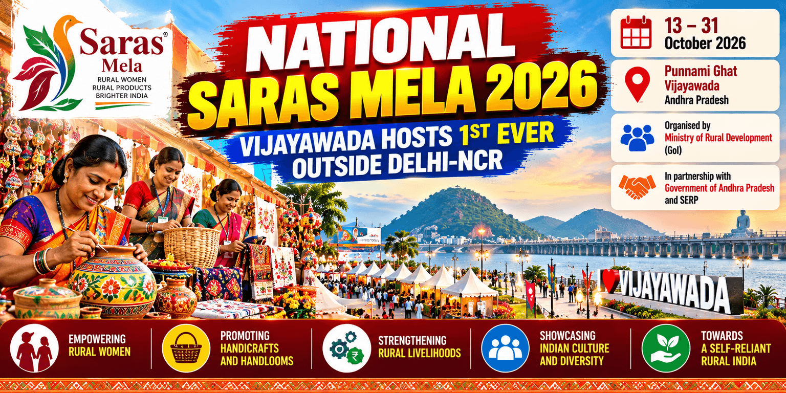 National Saras Mela 2026: Vijayawada Hosts 1st Ever Outside Delhi-NCR