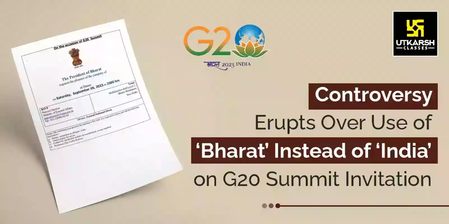 Controversy over 'Bharat' Instead of India on G20 invitation card