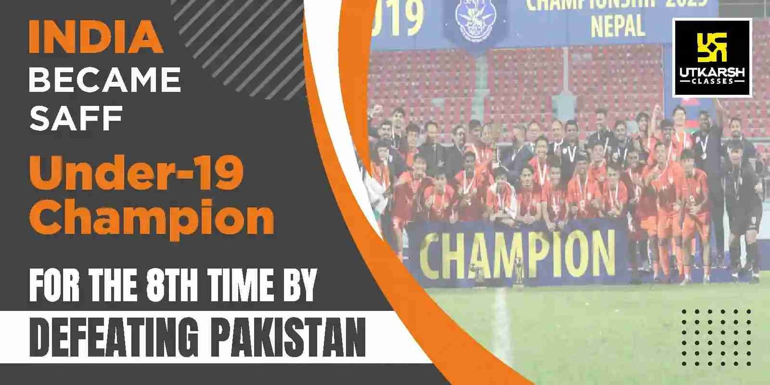 India became SAFF Under-19 champion for the 8th time by defeating Pakistan