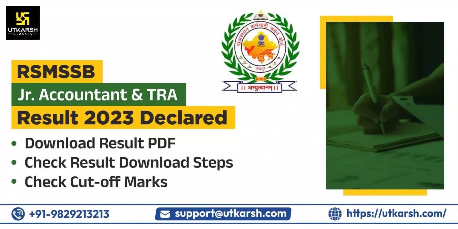 RSMSSB Junior Accountant & TRA Result 2023 Out: Download Result PDF