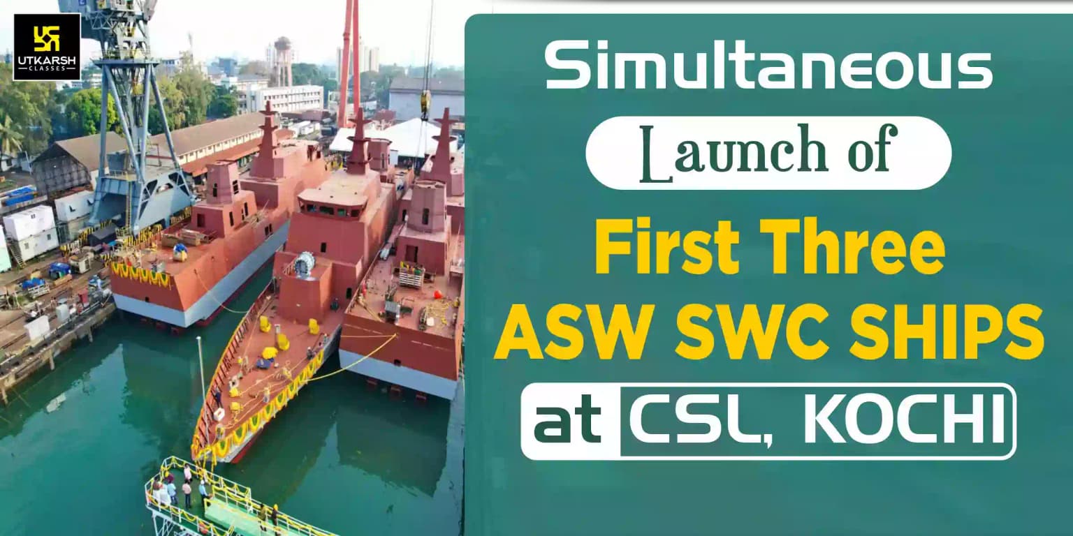 Simultaneous Launch Of First Three ASW SWC Ships At CSL, Kochi