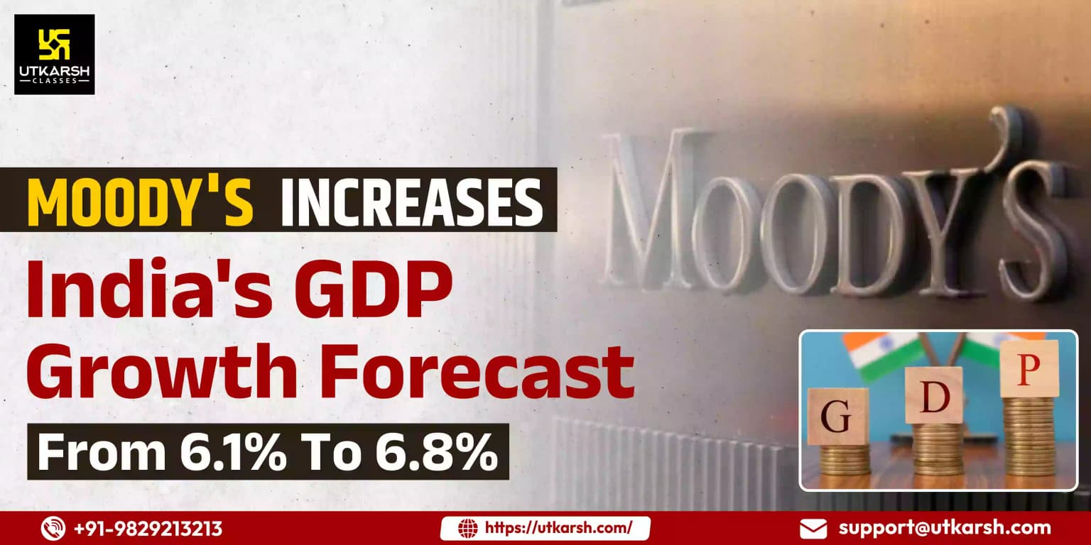 Moody's increases India's GDP growth forecast from 6.1% to 6.8%