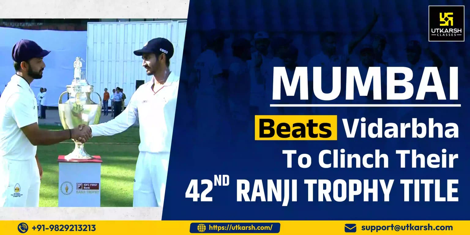Mumbai beats Vidarbha to clinch their 42nd Ranji Trophy title