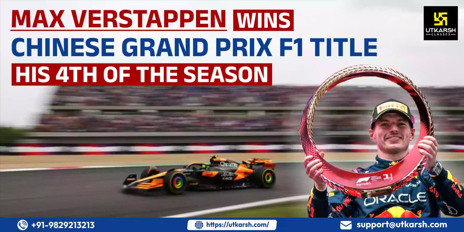 Max Verstappen wins Chinese Grand Prix F1 title,his 4th of the season