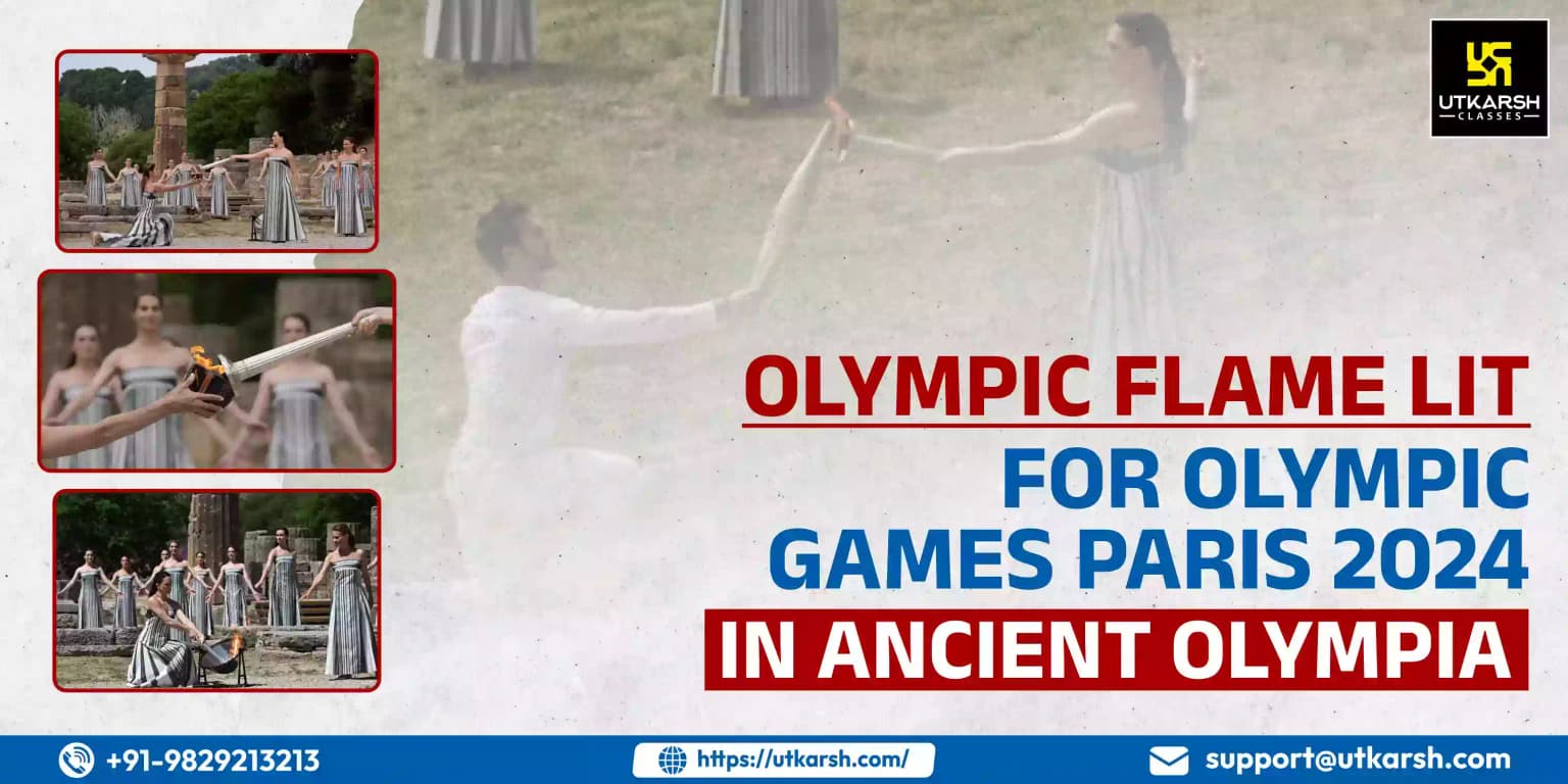 Olympic flame lit For Olympic Games Paris 2024 in Ancient Olympia