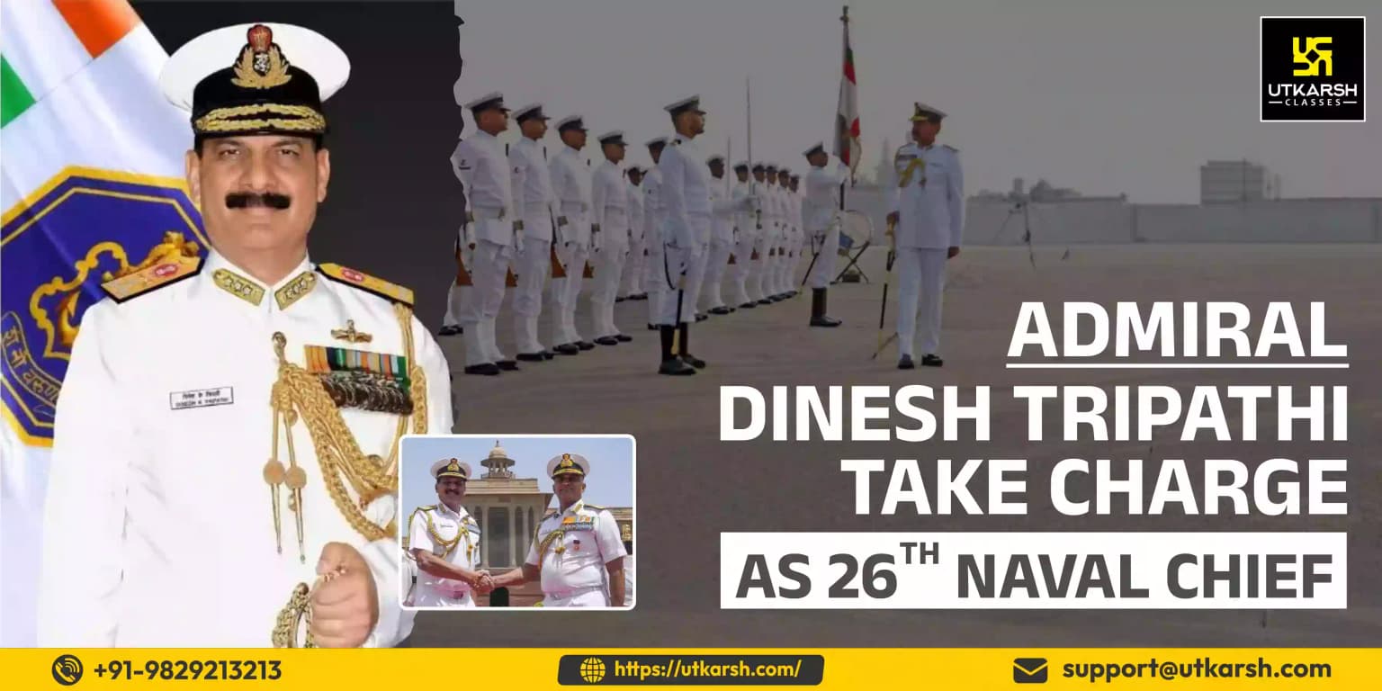 Admiral Dinesh Tripathi take charge as 26th Naval Chief