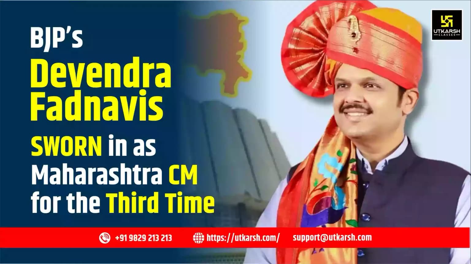 BJP’s Devendra Fadnavis sworn in as Maharashtra CM for the third time