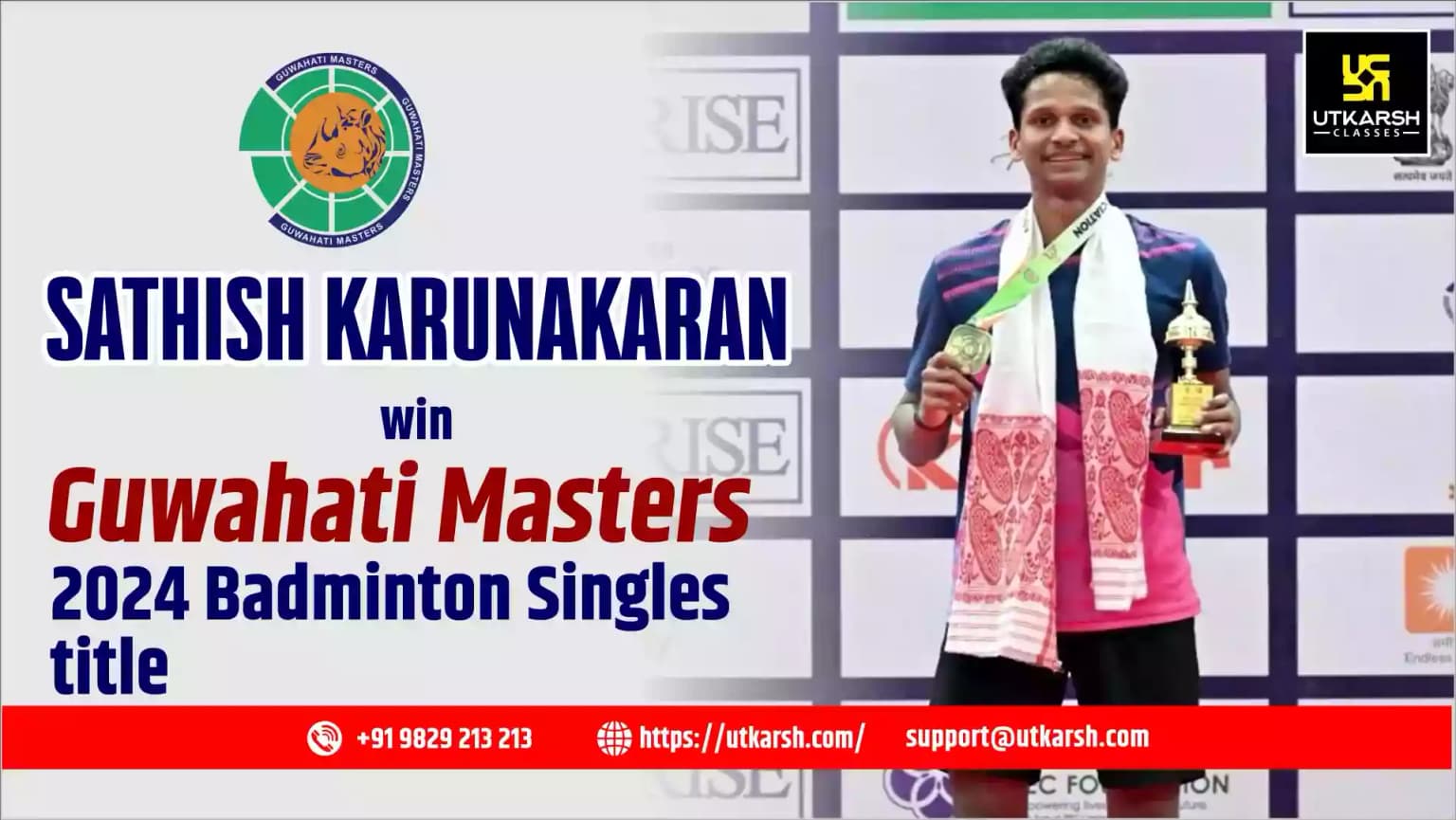 Sathish Karunakaran win Guwahati Masters 2024 badminton Singles title