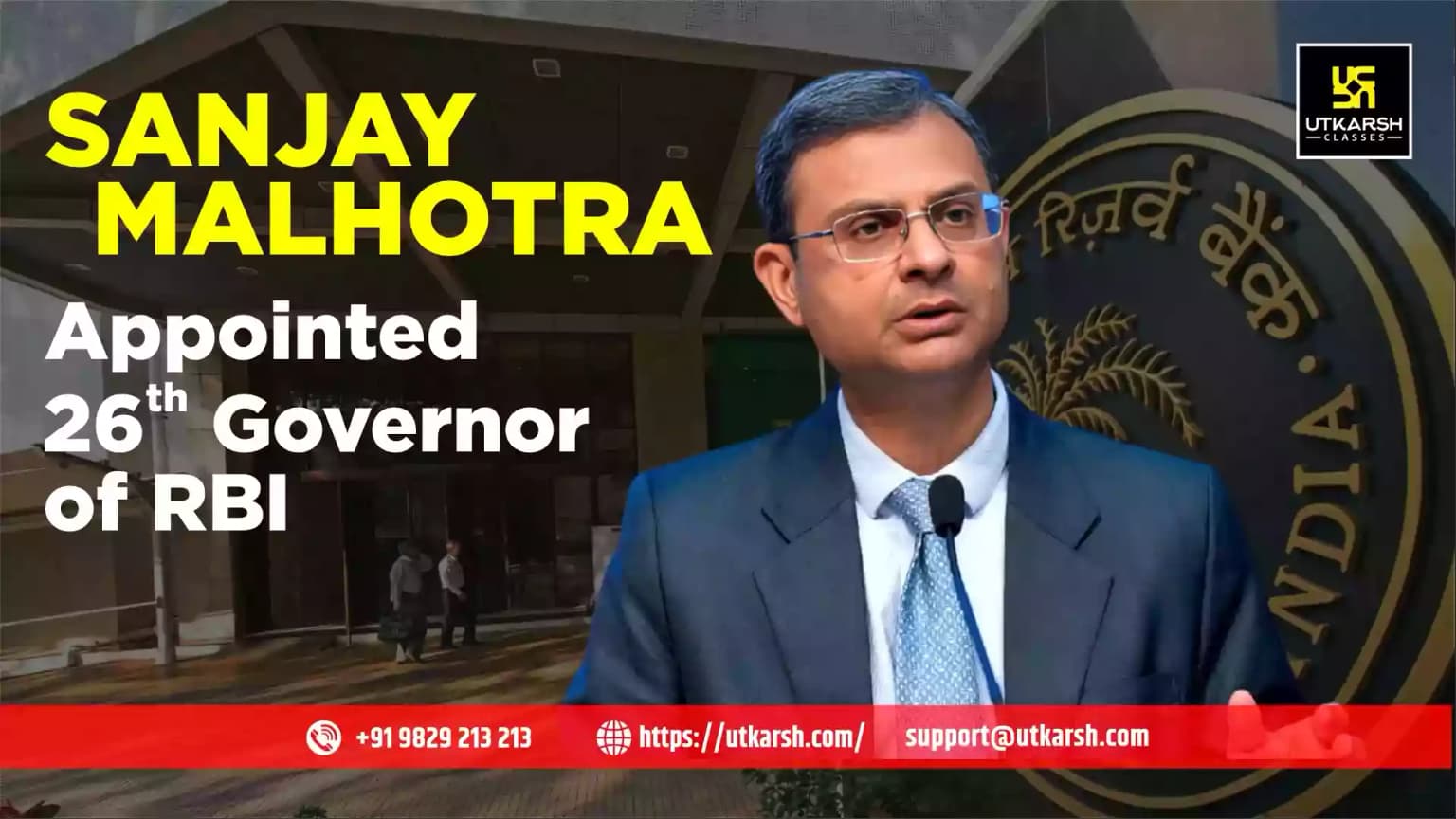 Sanjay Malhotra Appointed 26th Governor of RBI