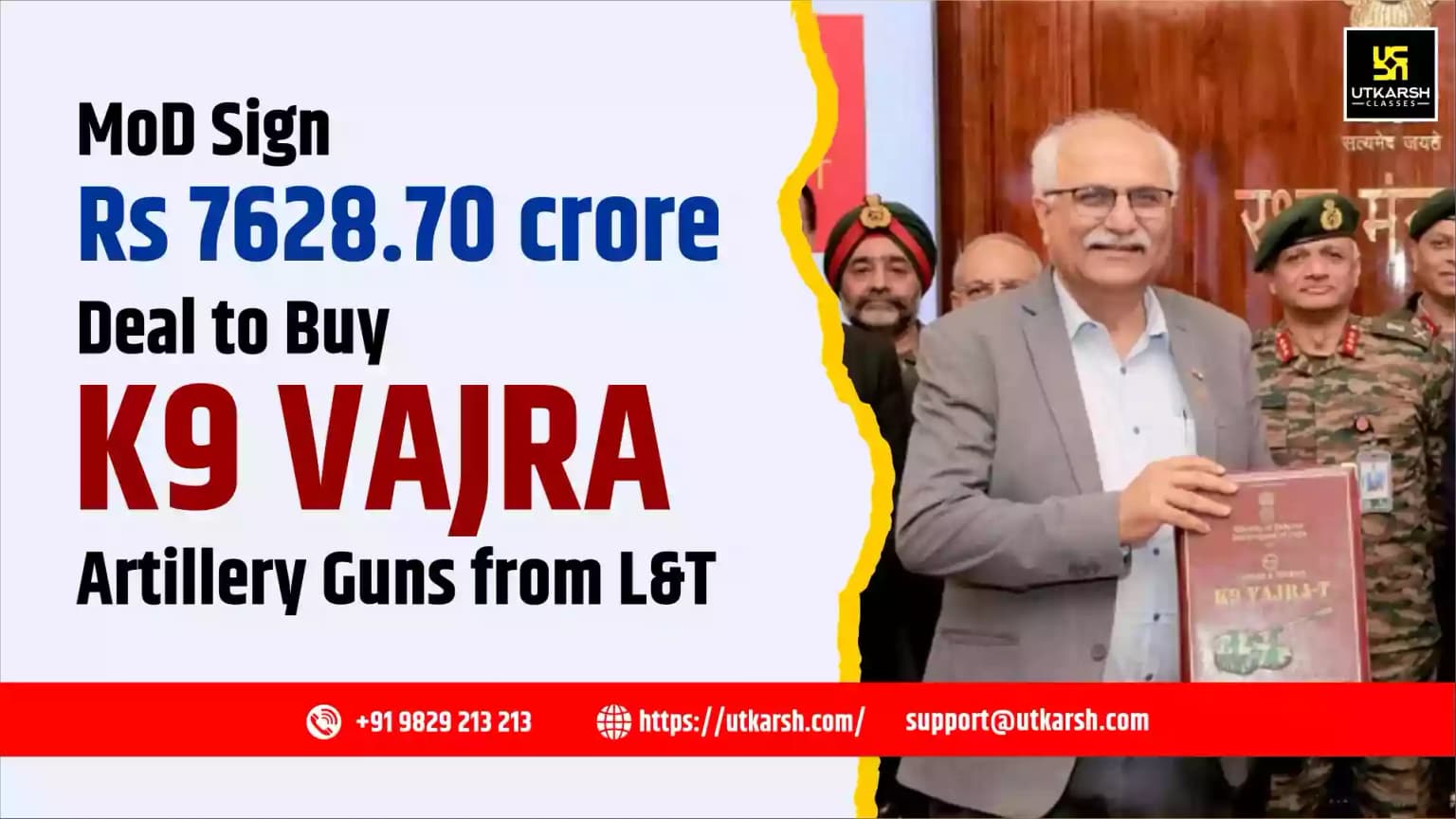 MoD Sign Rs 7628.70 crore Deal to Buy K9 VAJRA Artillery Guns from L&T