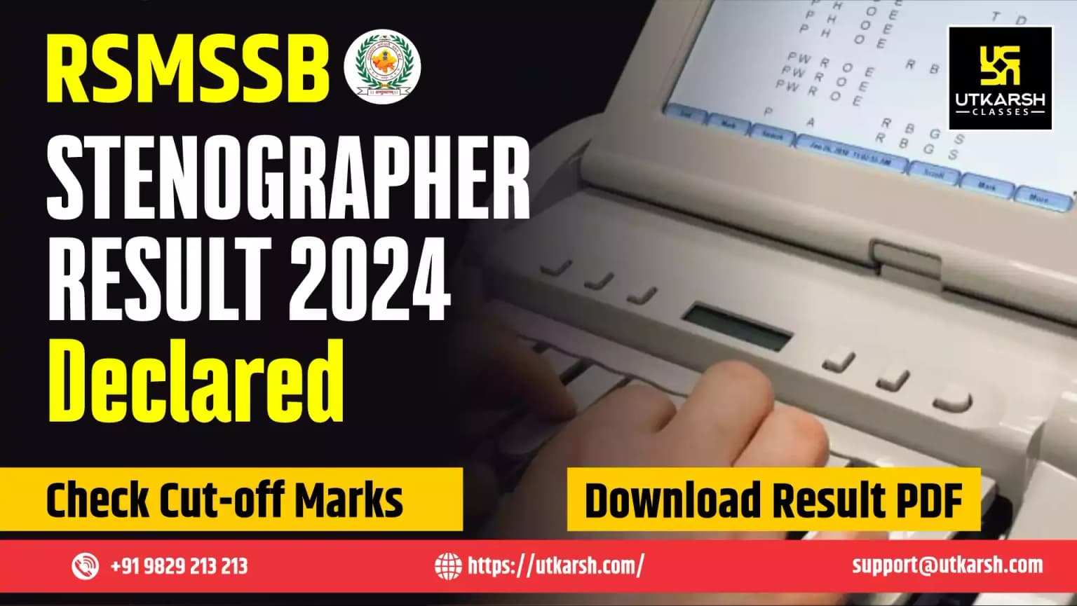 RSMSSB Stenographer Result 2024 (Declared): Check Cut-off Marks