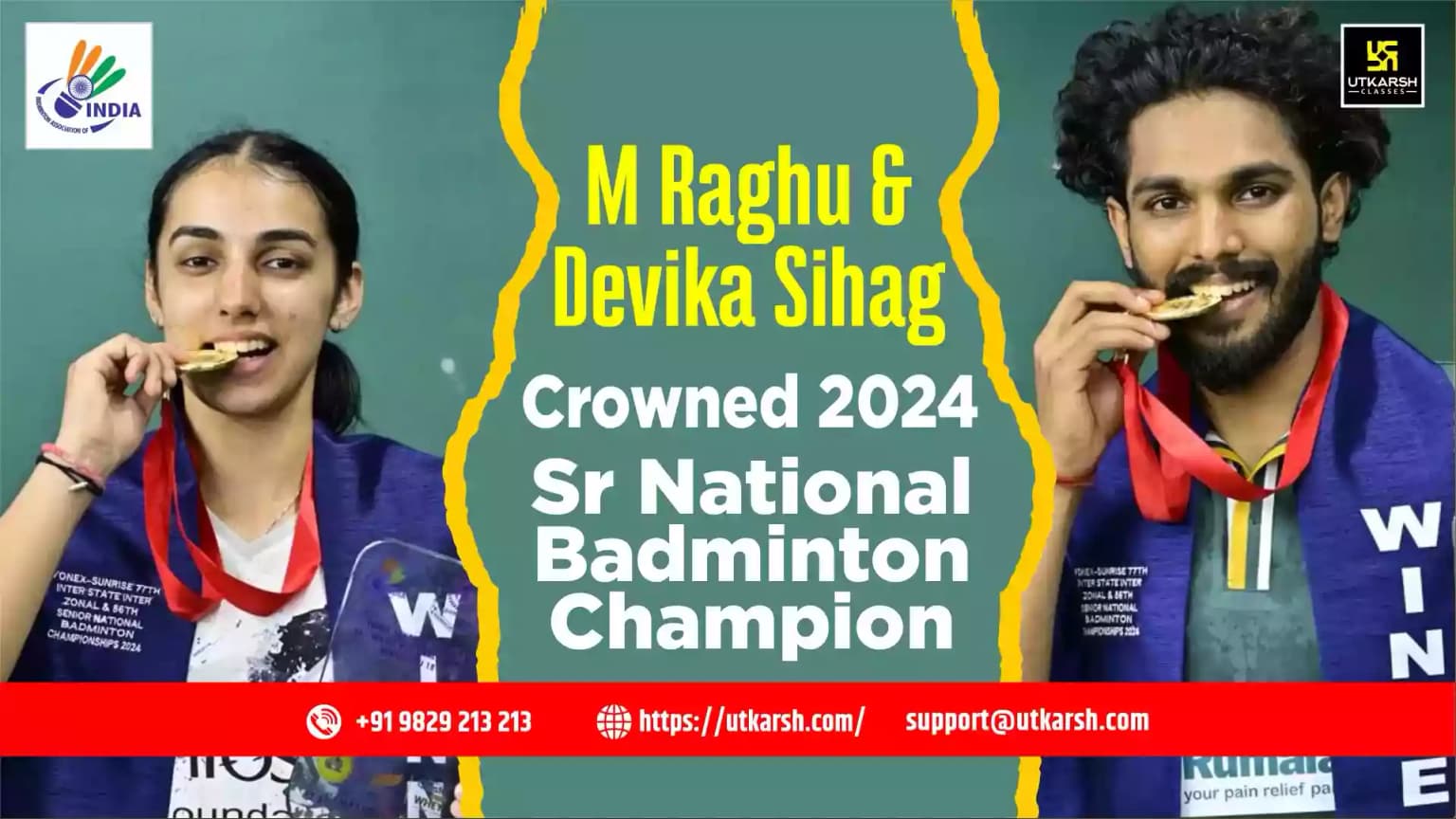 M Raghu & Devika Sihag crowned 2024 Sr National Badminton Champion