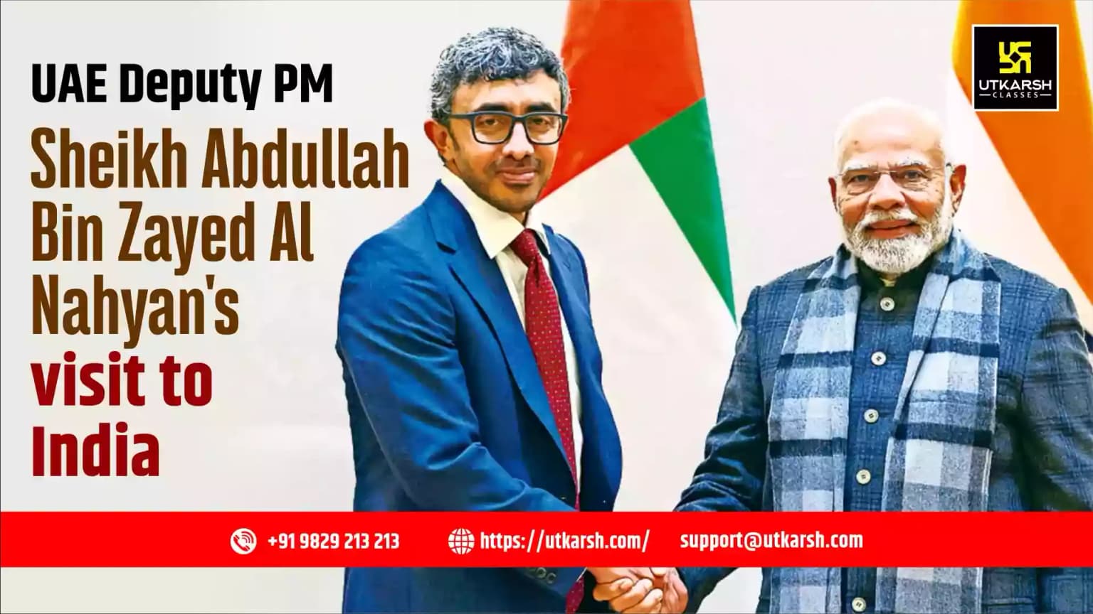 UAE Deputy PM Sheikh Abdullah bin Zayed Al Nahyan's visit to India