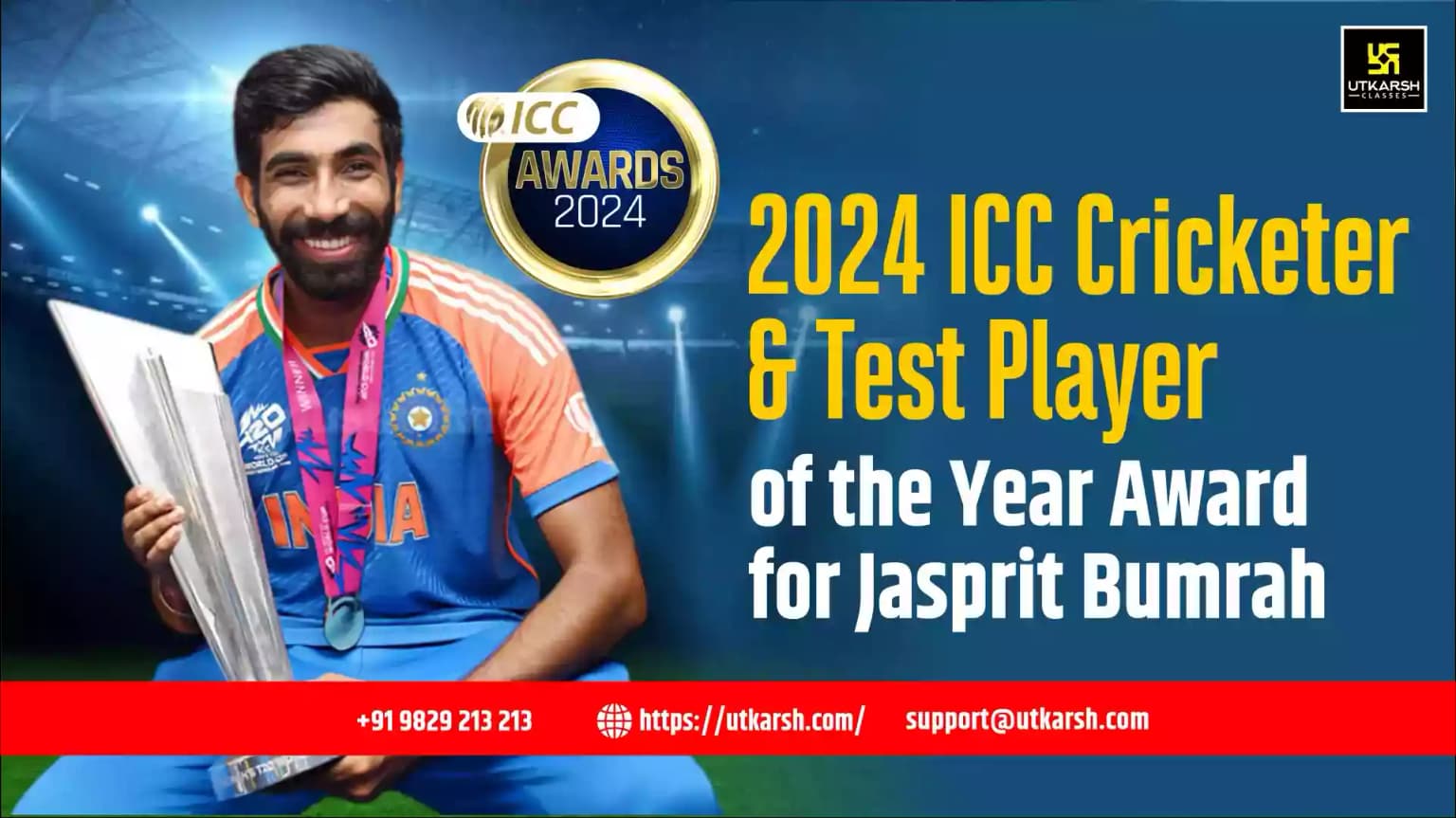 2024 ICC Cricketer & Test Player of the Year Award for Jasprit Bumrah
