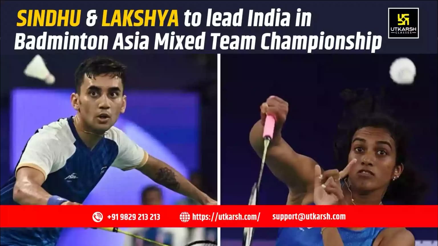 Sindhu & Lakshya to lead India in Badminton Asia Mixed Team Championship