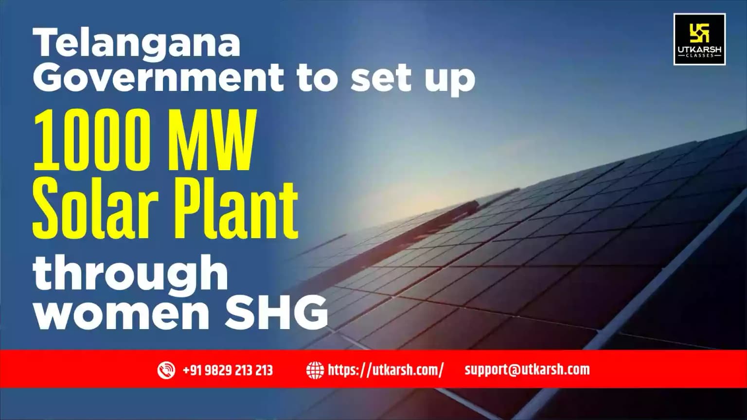Telangana Government to set up 1000 MW solar plant through women SHG