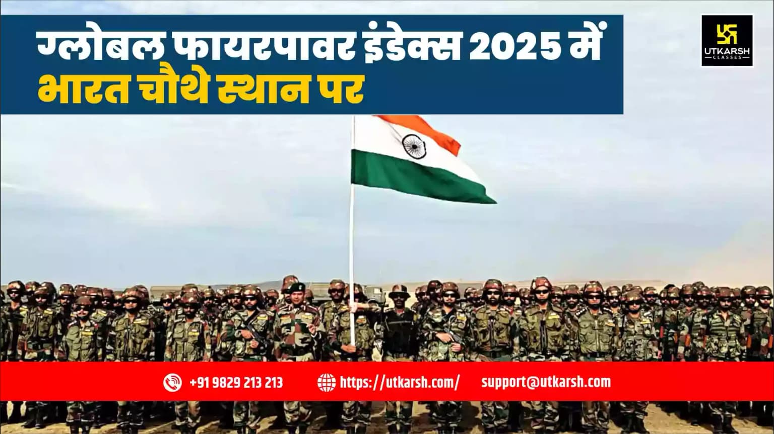 ग्लोबल फायरपावर इंडेक्स 2025 में भारत चौथे स्थान पर