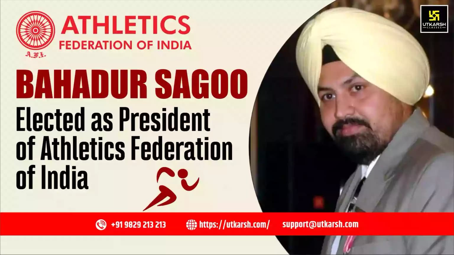 Bahadur Sagoo elected the President of Athletics Federation of India