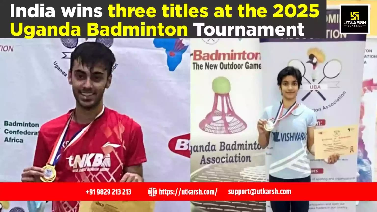 India wins three titles at the 2025 Uganda Badminton Tournament