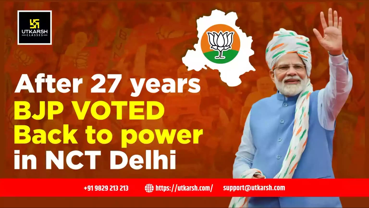 After 27 years BJP Voted Back to power in NCT Delhi