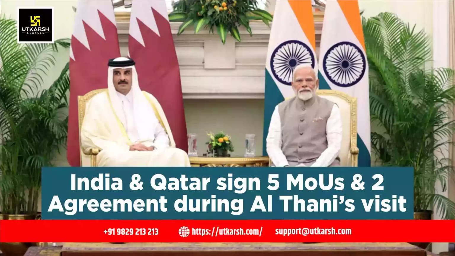 India & Qatar sign 5 MoUs & 2 Agreement during Al Thani’s visit