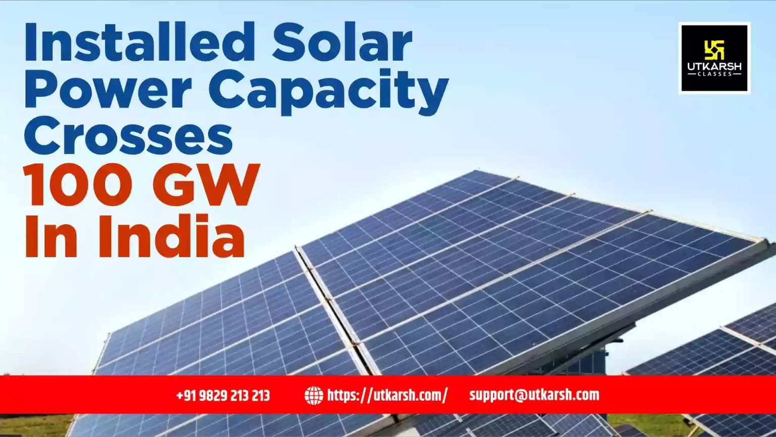 Installed Solar Power Capacity Crosses 100 GW In India