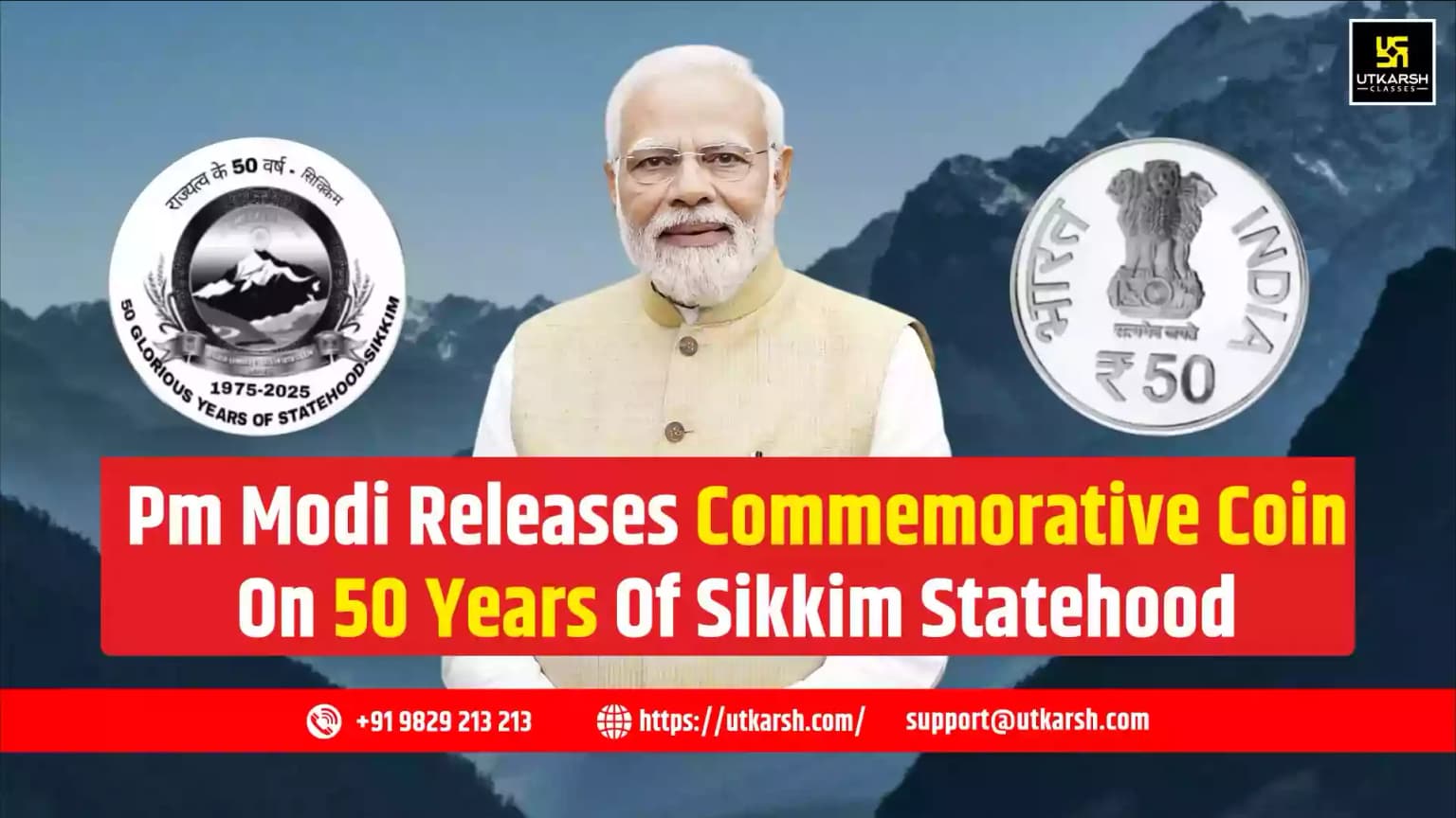 PM Modi releases commemorative coin on 50 years of Sikkim Statehood