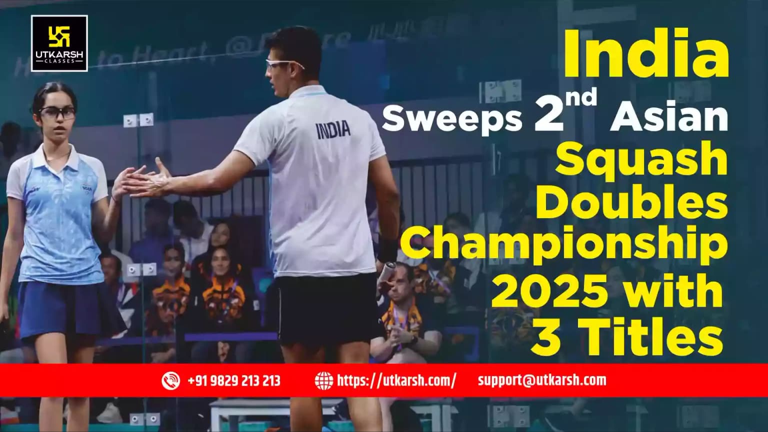 India Sweeps 2nd Asian Squash Doubles Championship 2025 with 3 Titles