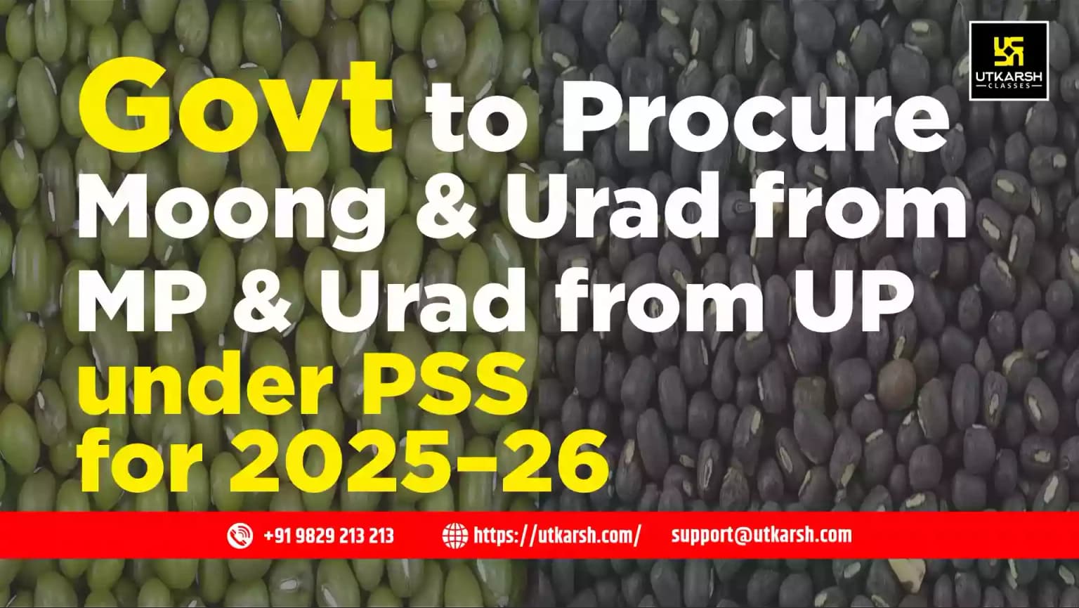 Govt to Procure Moong & Urad from MP & Urad from UP under PSS for 2025–26