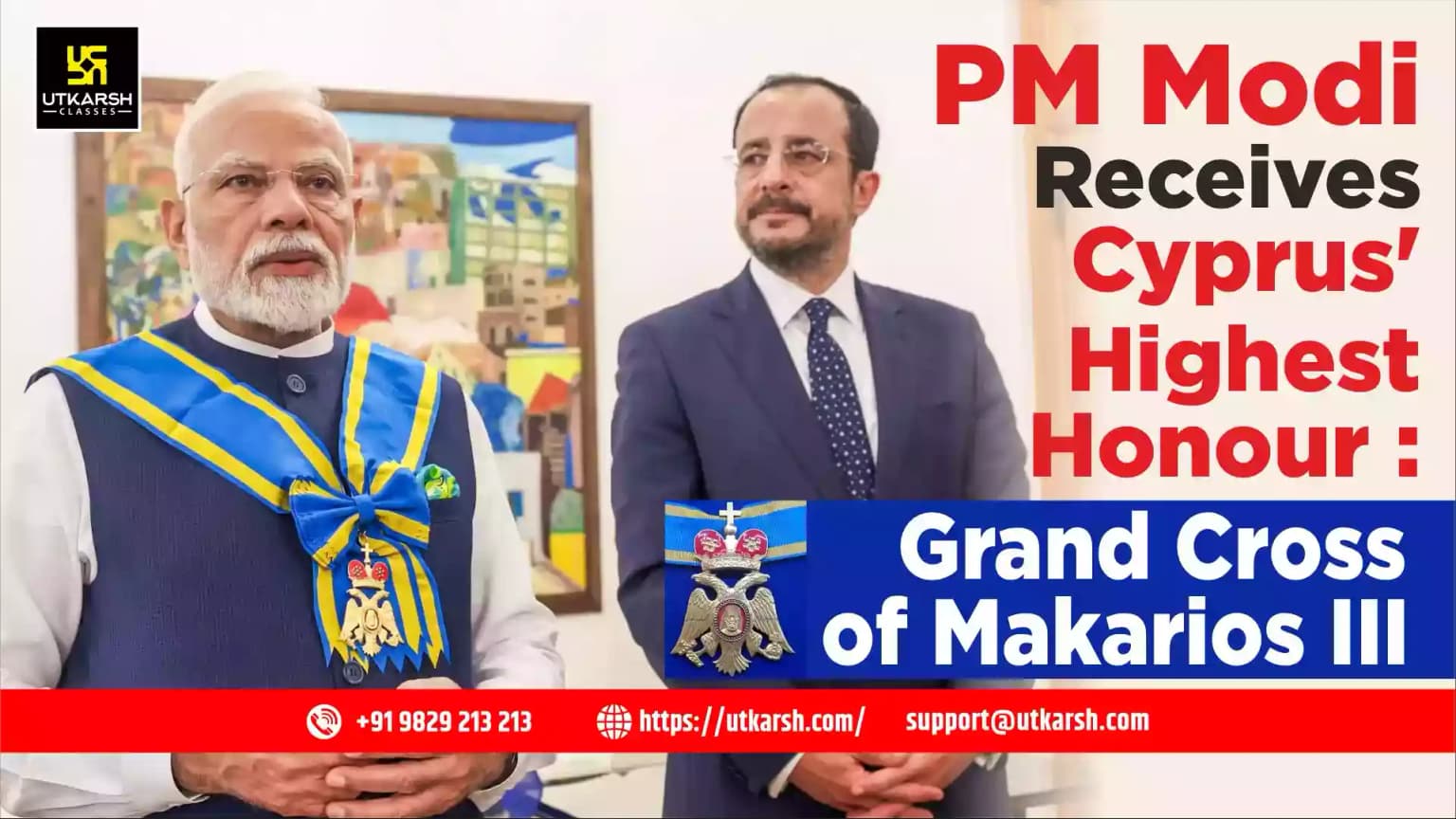 PM Modi Receives Cyprus Highest Honour: Grand Cross of Makarios III