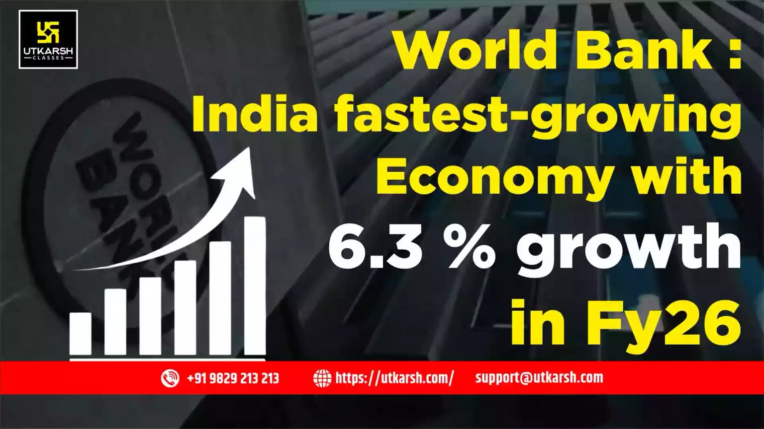 World Bank: India fastest-growing economy with 6.3 % growth in FY26