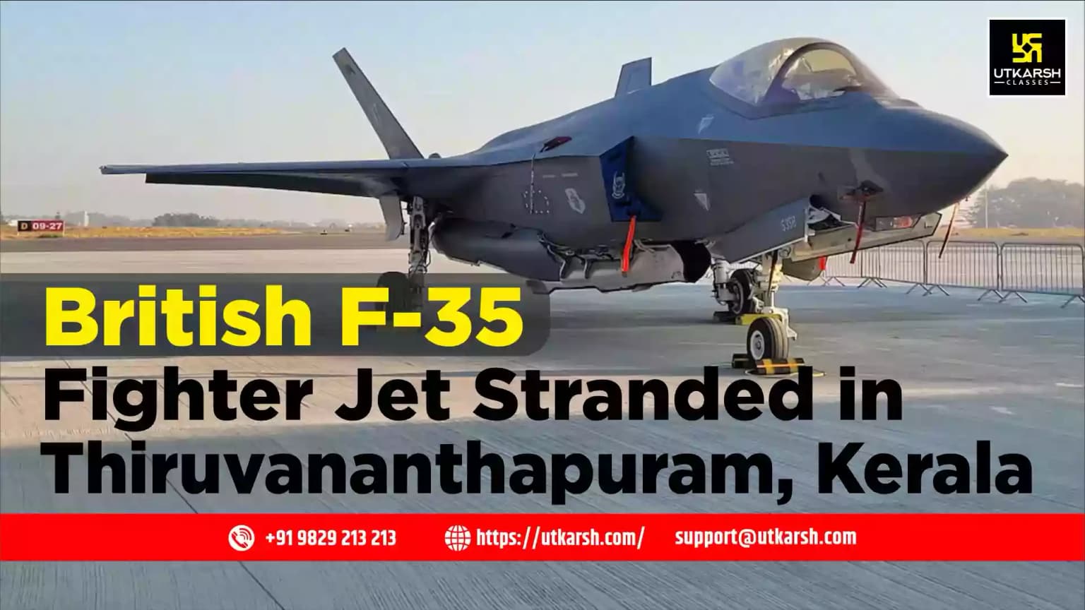 British Navy’s F-35 Fighter Jet Stranded in Thiruvananthapuram Kerala