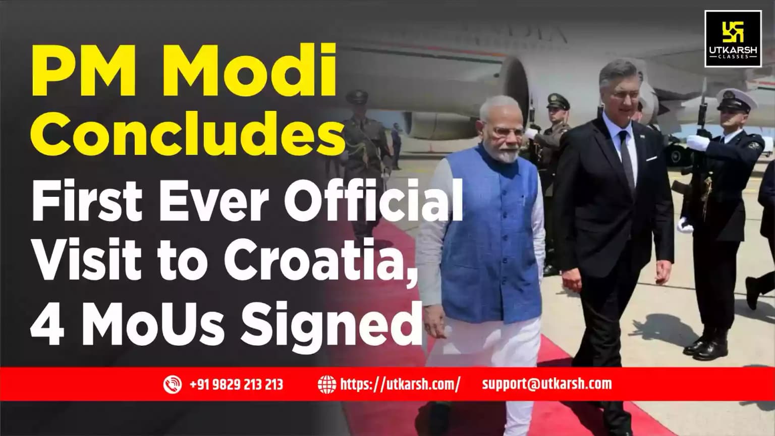 PM Modi Concludes First Ever Official Visit to Croatia, 4 MoUs Signed