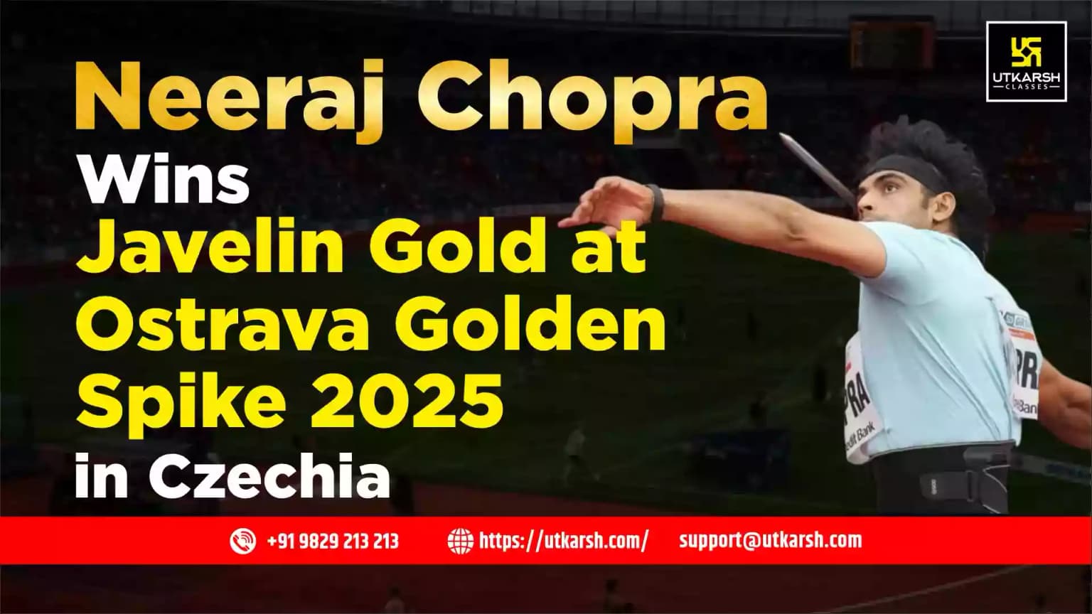 Neeraj Chopra Wins Javelin Gold at Ostrava Golden Spike 2025 in Czechia