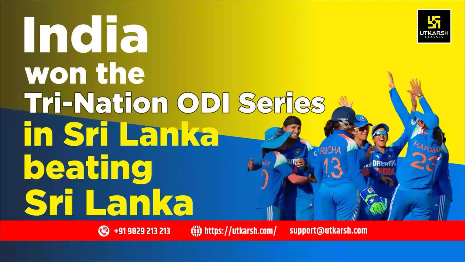 India won the Tri-Nation ODI Series in Sri Lanka beating Sri Lanka