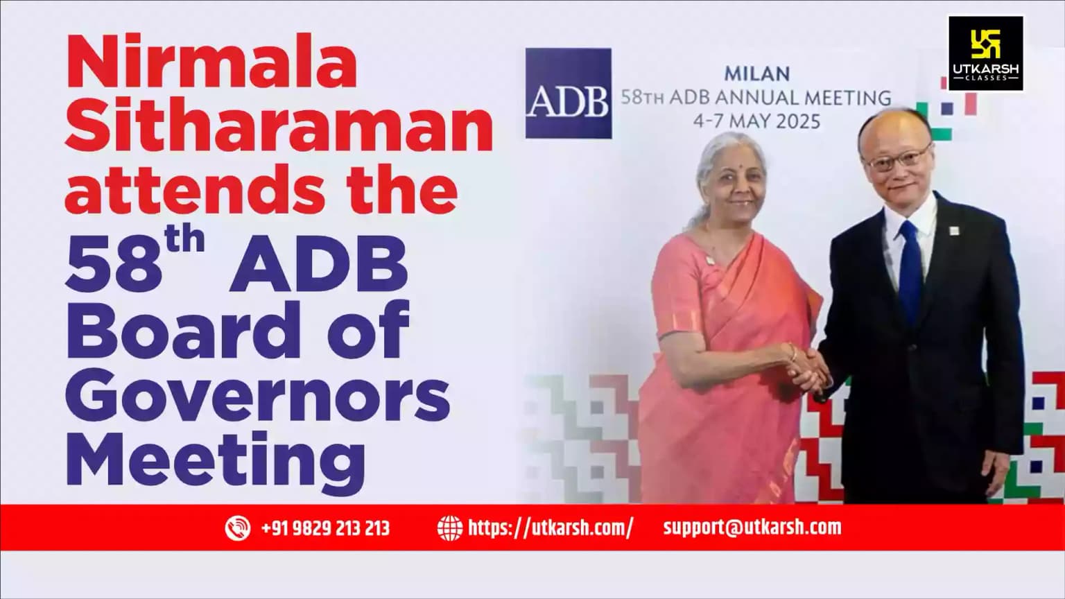Nirmala Sitharaman attends the 58th ADB Board of Governors meeting