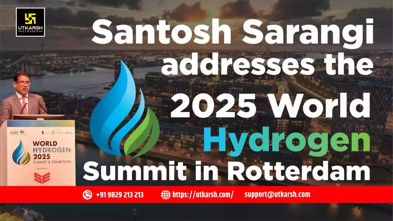 Santosh Sarangi addresses the 2025 World Hydrogen Summit in Rotterdam