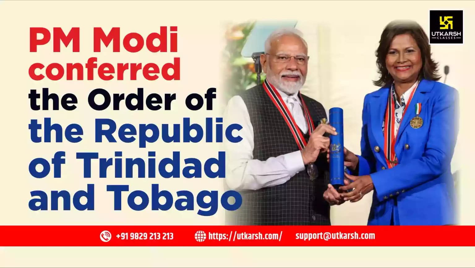 PM Modi conferred the Order of the Republic of Trinidad and Tobago