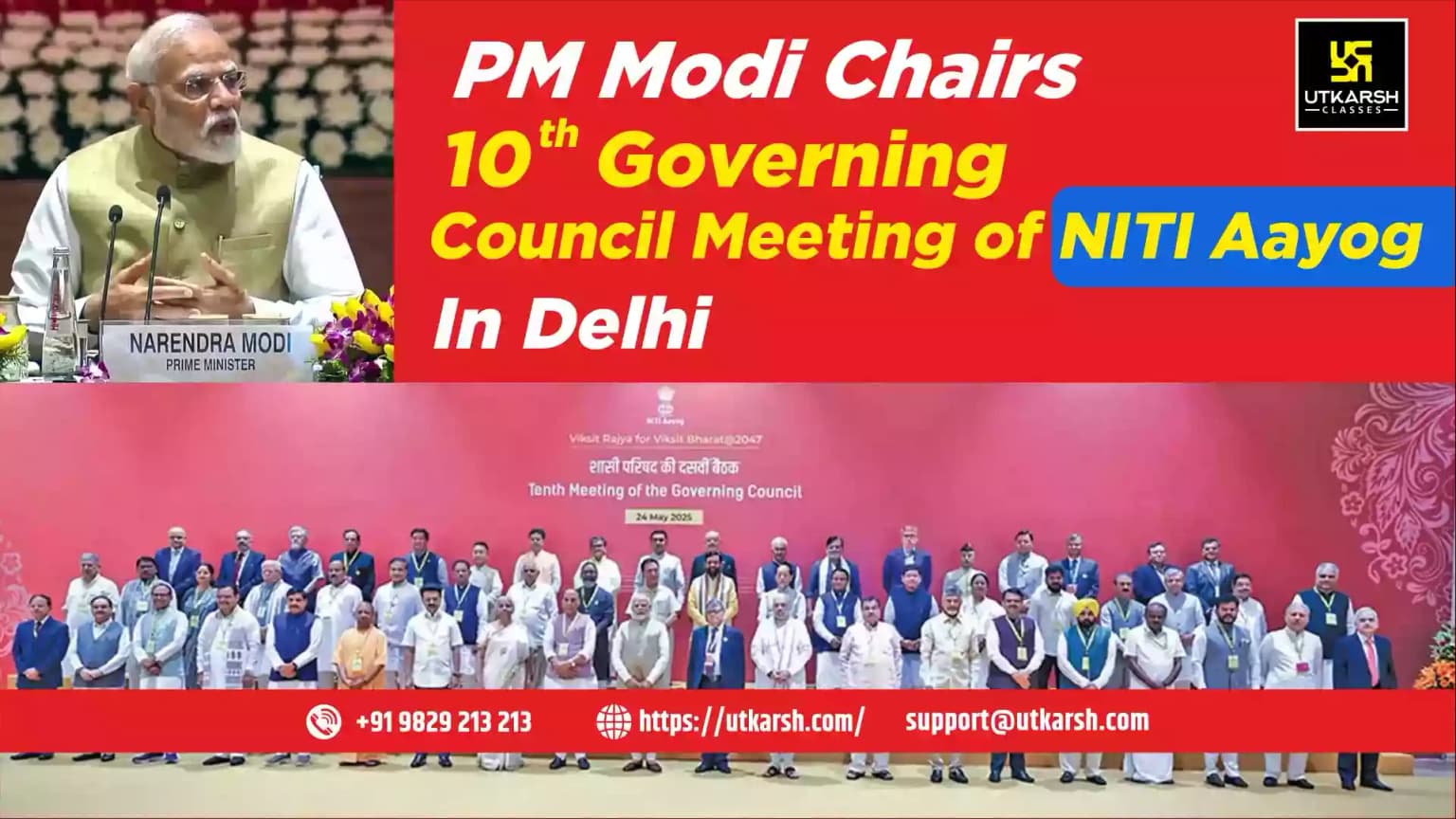 PM Modi Chairs 10th Governing Council Meeting of NITI Aayog in Delhi